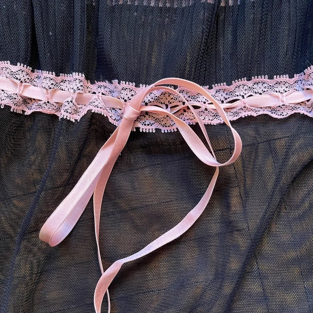 Victorias Secret Y2K Sheer Black Babydoll Lingerie Size Large - Picture 8 of 8